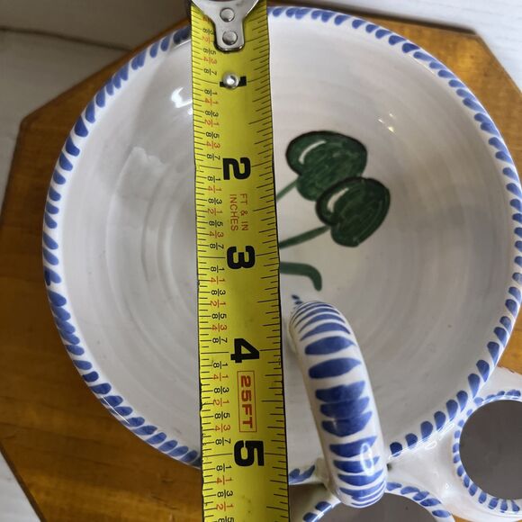 Made in Spain Olive Bowl with Toothpick Salt Holder Painted pottery Bowl Server - Picture 10 of 14